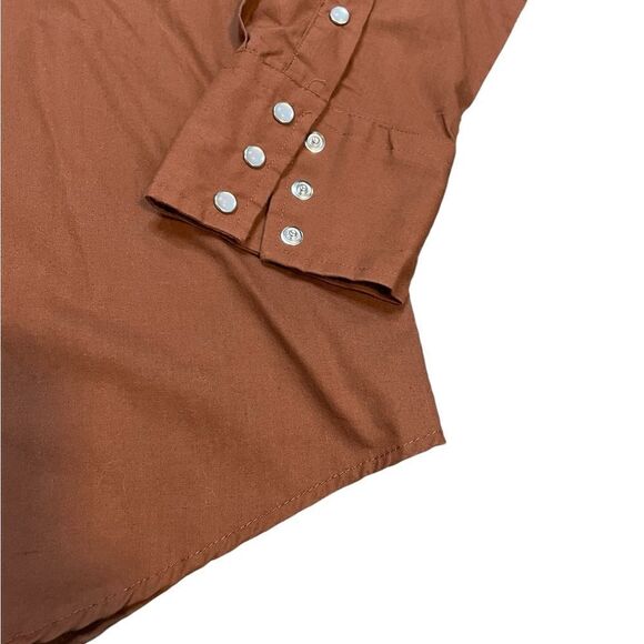 ROPER Pearl Snap Button Down Shirt Brown Size Medium - Picture 4 of 5